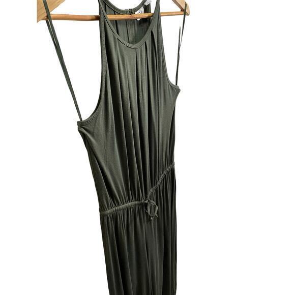 Gap Halter-Neck Wide Leg, Drawstring Waist, Olive Sage Green Jumpsuit‎ - Picture 9 of 13